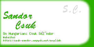 sandor csuk business card